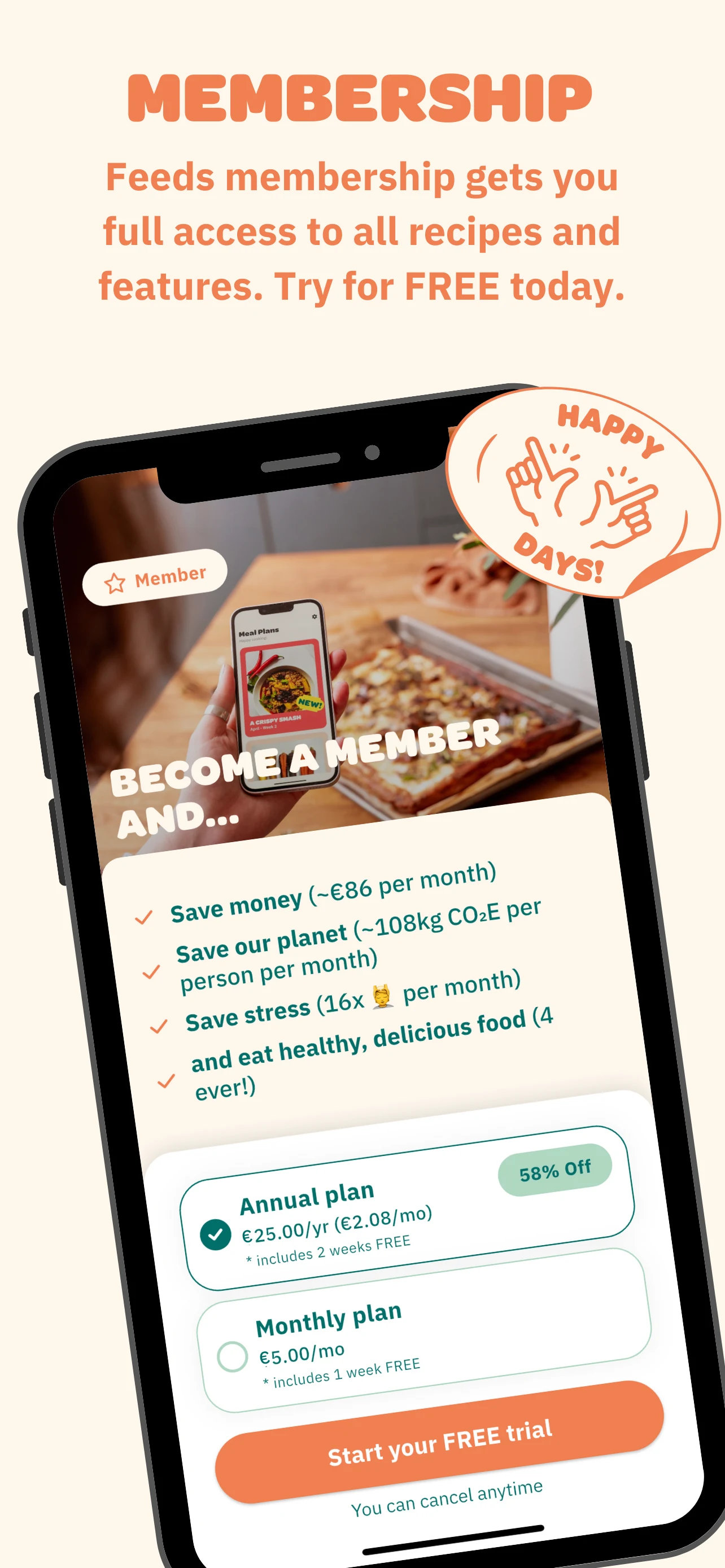 Feeds: Flexible Meal Planning screenshot