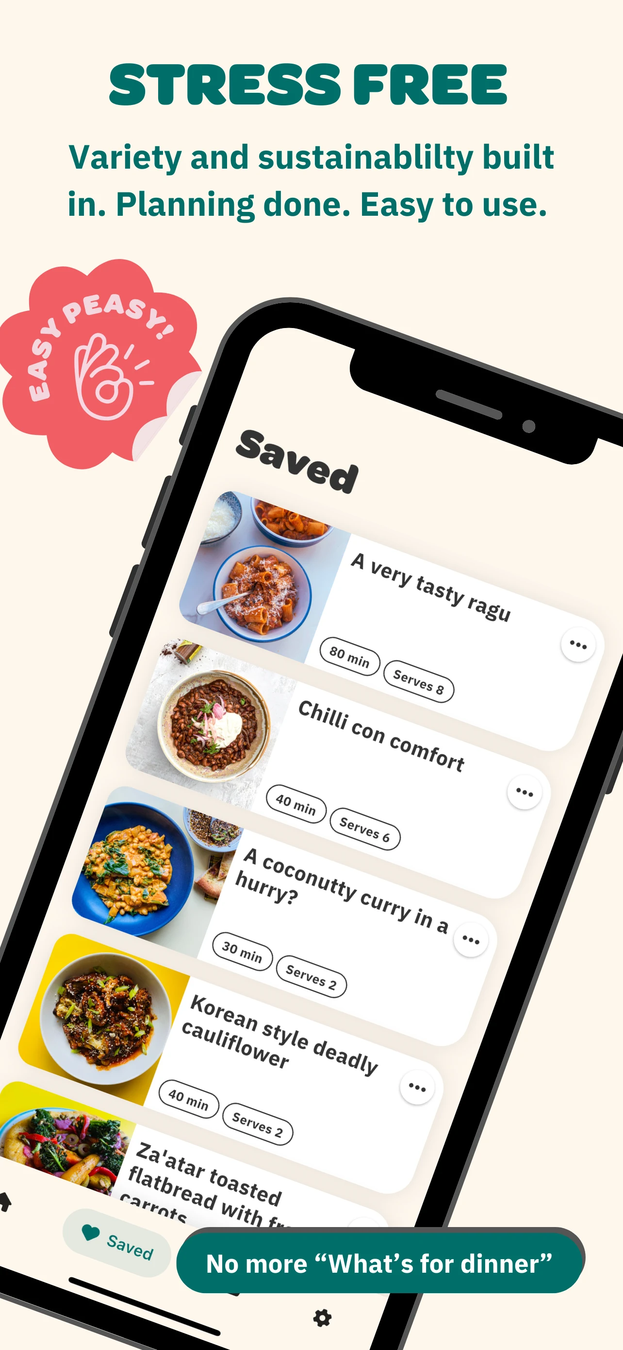 Feeds: Flexible Meal Planning screenshot